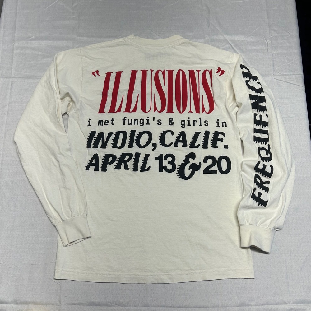 Kid Cudi CPFM Coachella 2019 Illusions Long Sleeve Shirt Cream Small 0124 - Picture 2 of 7